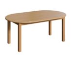 Holztisch oval mit Massivholzgestell - 112ov1487058