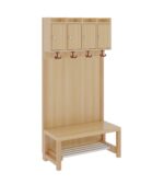 Komplettgarderobe mit Ablage & Türen – Stütze mit Paneelrückwand & Aluminiumrost - 1174t11fr34 2
