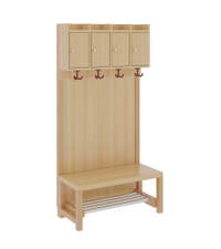 Komplettgarderobe mit Ablage & Türen - Stütze mit Paneelrückwand & Aluminiumrost – Bild 5