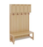 Komplettgarderobe mit Ablage & Türen – Stütze mit Paneelrückwand & Aluminiumrost - 1174t21fr34 2