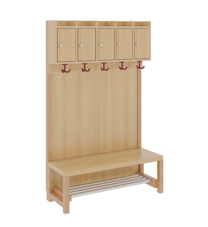 Komplettgarderobe mit Ablage & Türen – Stütze mit Paneelrückwand & Aluminiumrost - 1174t21fr34 2