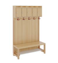 Komplettgarderobe mit Ablage & Türen - Stütze mit Paneelrückwand & Aluminiumrost – Bild 6