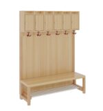 Komplettgarderobe mit Ablage & Türen – Stütze mit Paneelrückwand & Aluminiumrost - 1174t31fr34 2