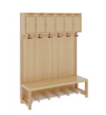 Komplettgarderobe mit Ablage & Türen – Stütze mit Paneelrückwand & Aluminiumrost - 1174t31frf34