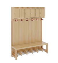 Komplettgarderobe mit Ablage & Türen - Stütze mit Paneelrückwand & Aluminiumrost – Bild 3