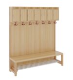 Komplettgarderobe mit Ablage & Türen – Stütze mit Paneelrückwand & Aluminiumrost - 1174t41fr34 2