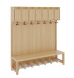 Komplettgarderobe mit Ablage & Türen – Stütze mit Paneelrückwand & Aluminiumrost - 1174t41frf34