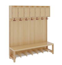 Komplettgarderobe mit Ablage & Türen - Stütze mit Paneelrückwand & Aluminiumrost – Bild 4