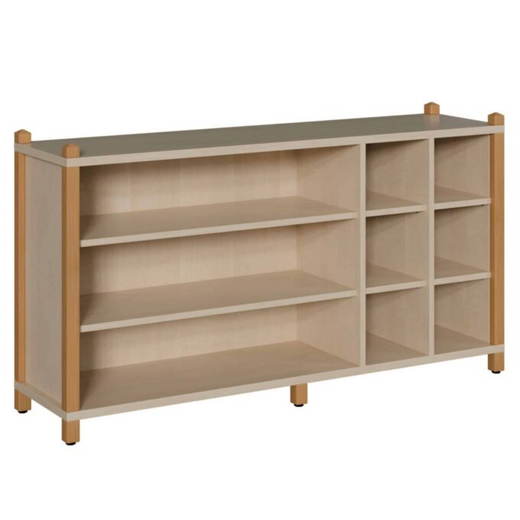160800600 Raumteilerregal 156 x 80 cm mit 3 breiten und 6 schmalen Fächern - 160800600