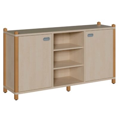 Raumteilerschrank mit 2 Türen und Fächern