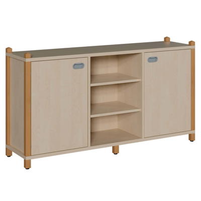 Raumteilerschrank mit 2 Türen und Fächern