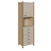 Stollenschrank mit 5 Dekorschüben und Oberschrank mit Tür