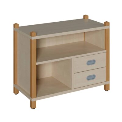 Stollenschrank mit 2 Dekorschüben und Regal - Höhe: 60 cm