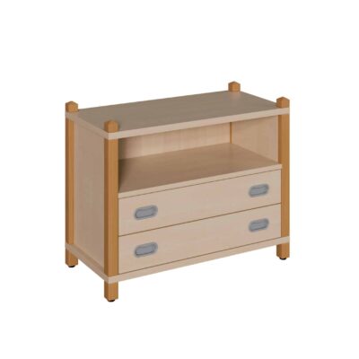 Stollenschrank mit 2 breiten Dekorschüben - Höhe: 60 cm