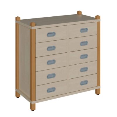 Stollenschrank mit 10 Dekorschüben - Höhe: 80 cm