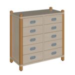 Stollenschrank mit 10 Dekorschüben – Höhe: 80 cm - 820805100