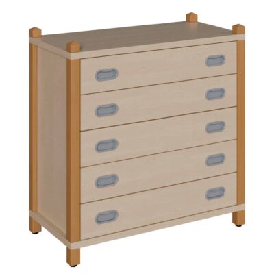 Stollenschrank mit 5 breiten Dekorschüben - Höhe: 80 cm