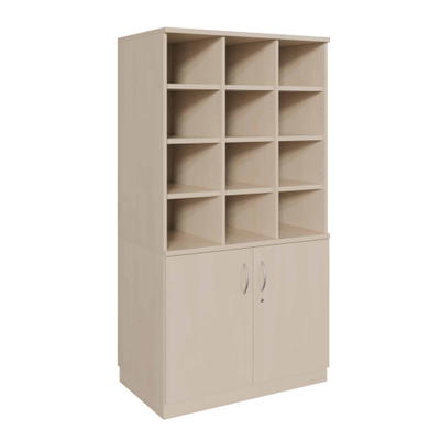 Personalfächerschrank – 2 Türen, 12 Fächer