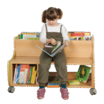 Bücherwagen mit 6+3 Fächern und Sitzfläche - BB 63 1