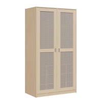 Liegepolsterschrank zweitürig mit Lochblechtüren, 227 cm hoch, oben Polster, unten Bettzeugfächer – Bild 3