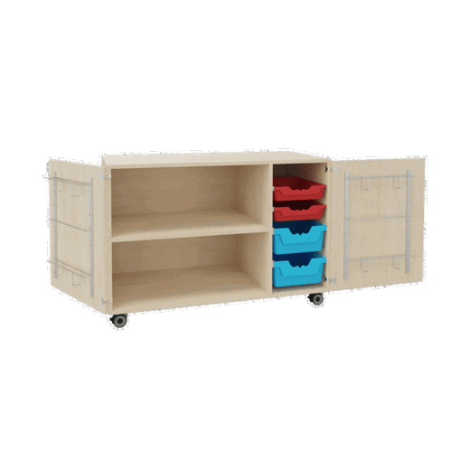 MOFF-20RCS-1 Fahrbarer zweitüriger Musikschrank mit Ergo Tray Boxen - MOFF 20RCS 1