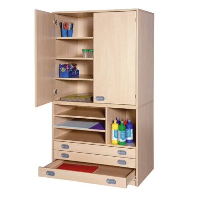 Aufsatzschrank für Papierschränke, 2 Türen, 3 Böden