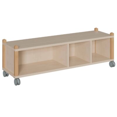Stollenregal fahrbar - 1 großes und 2 kleine Fächer - Höhe: 42,5 cm