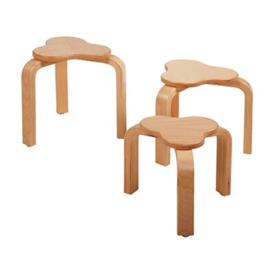 Stapelhocker Kleeblatt mit 3-blättriger Kleeblatt  Sitzfläche