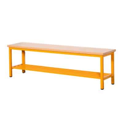 Umkleidebank einseitig mit Schuhrost, Sitzbank aus feuerhemmendem Material