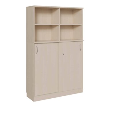 Schiebetürenschrank mit 5 Ordnerhöhen (2 OH offen)