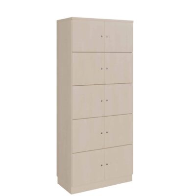 Schließfachschrank zweitürig mit 10 verschließbaren Türen