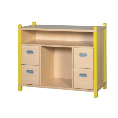 Stollen-Spieleschrank mit 4 Dekorschüben, 2 Fächer