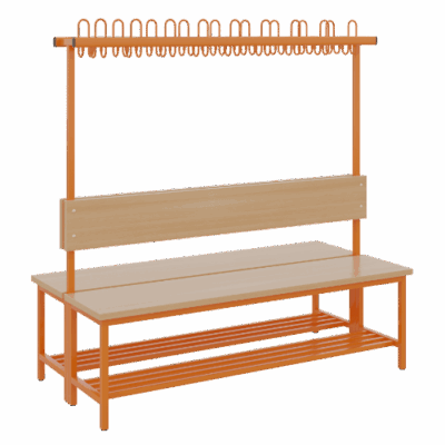 Komplett-Garderobe mit Sicherheitshaken-Leiste Doppelseitig