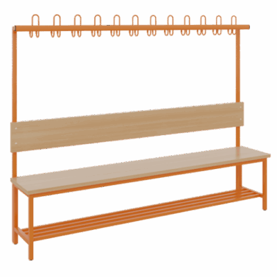 Komplett-Garderobe mit Sicherheitshaken-Leiste Einseitig