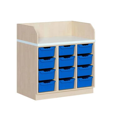 Wickelkommode mit 12 hohen ErgoTray Boxen