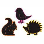 Outdoortafeln Eichhörnchen Vogel Igel 3er Set - 110488 1
