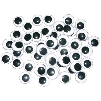 Wackelaugen 18 mm – Schwarz/Weiß