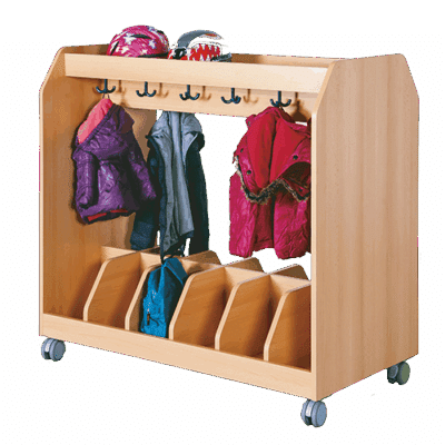 Garderoben- und Taschenwagen mit Trennungen