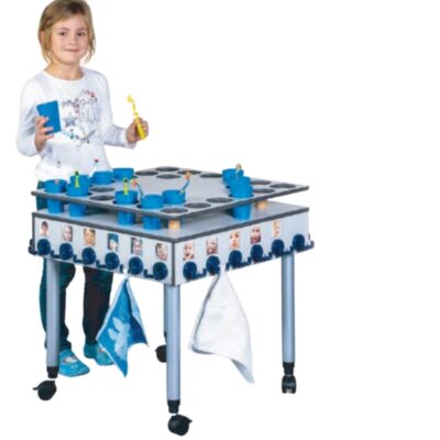 Zahnputzbecherwagen mit Doppelhaken, für 24 Kinder