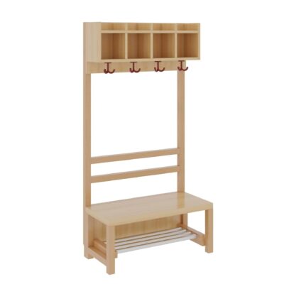 Komplettgarderobe mit Ablage – offene Stütze & Aluminiumrost