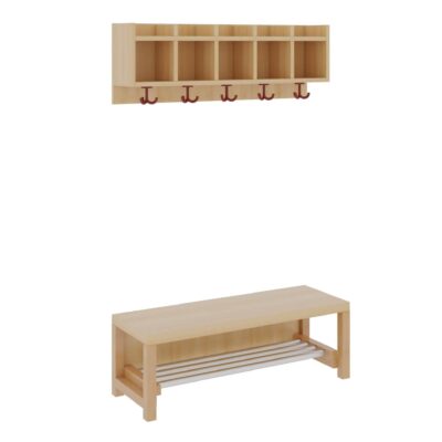 Komplettgarderobe mit Ablage – Aluminiumrost, ohne Stütze