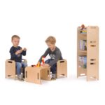 Stapel-Wendestuhl aus Holz - 180201 Stapelstuhl mit Kindern