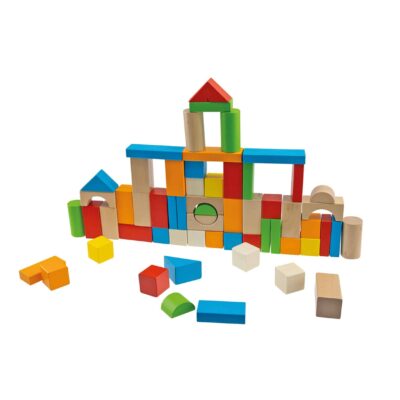 Holzklötzchen in Stecktrommel - 100 Teile Set