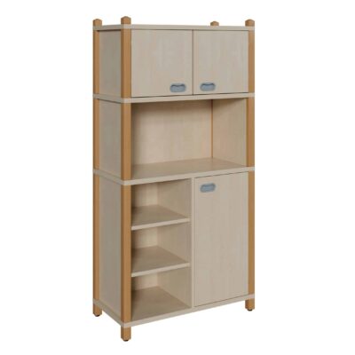 Stollenschrank mit 3 Türen und Regal