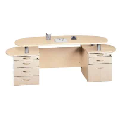 Schreibtisch "BOSS" mit 2 Unterbauten, Blende