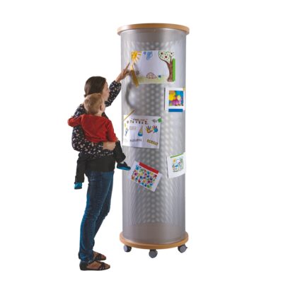 Fahrbare Infosäule Lochblech rund