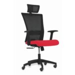 Bürostuhl mit Lordosenstütze (Stoff) - buerostuhl rot