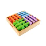 Gitterklötze Bunt im Holzkasten - 0162 | GITTERKLÖTZE bunt (12 Teile)