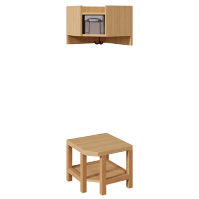 Innenecke-Garderobe mit Boxen komplett - zweiteilig ohne Stütze