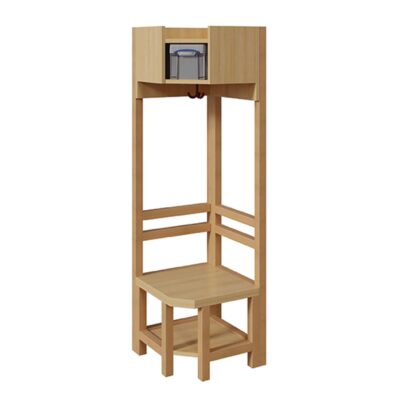 Innenecke-Garderobe mit Boxen komplett - Stütze offen